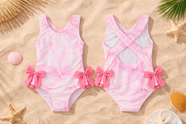 Soft Pink Ribbon Swimsuit