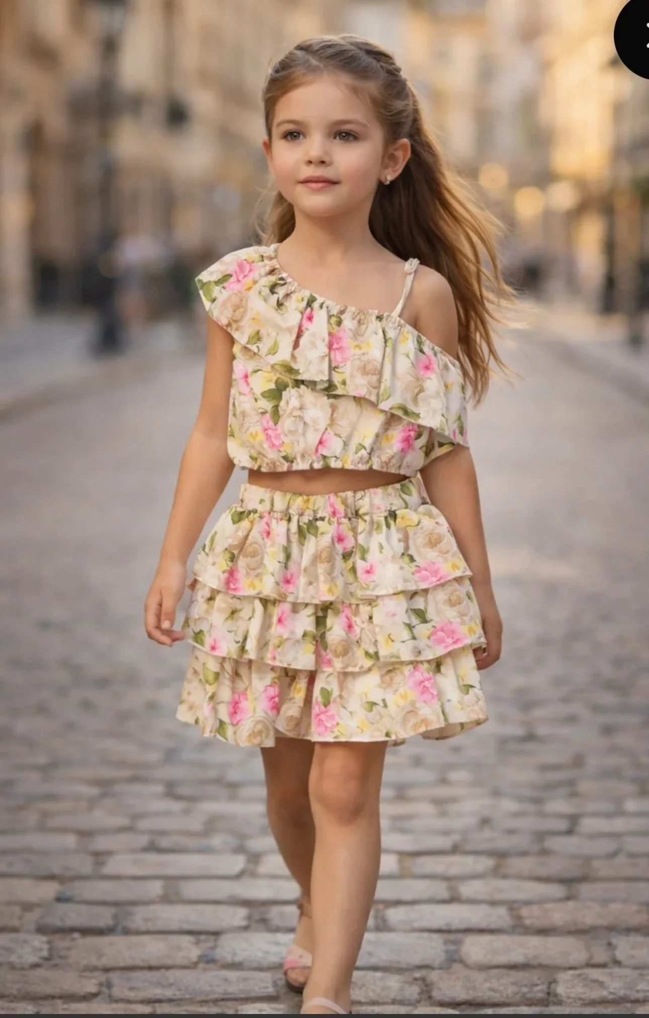 Flora Garden Ruffle Set/Beige