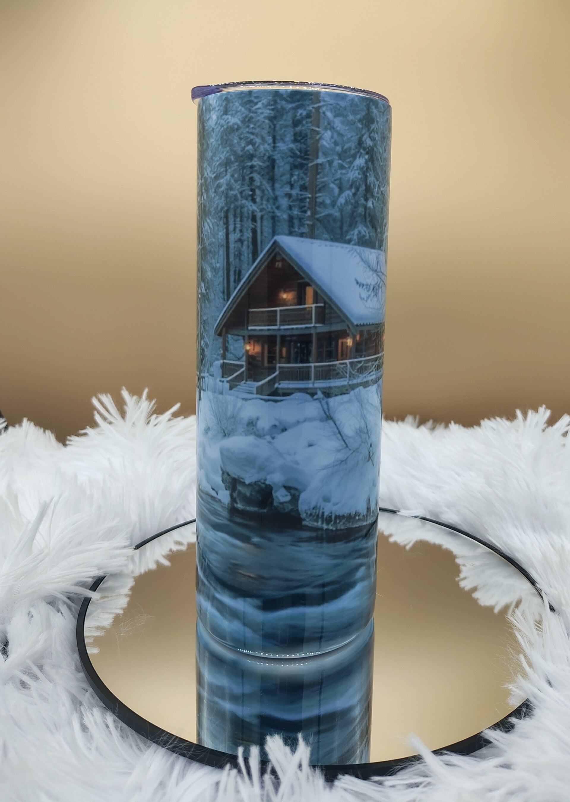 20 oz Tumbler -  Snowy Cabin Dreams
