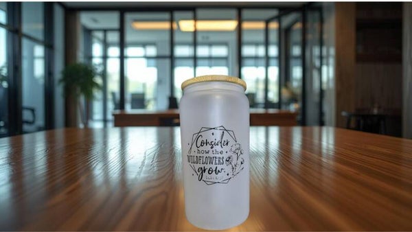 16 oz Bamboo Glass - Wildflower Grace