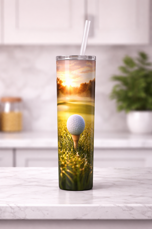 30 oz Tall Skinny Tumbler - Golden Tee Sunrise