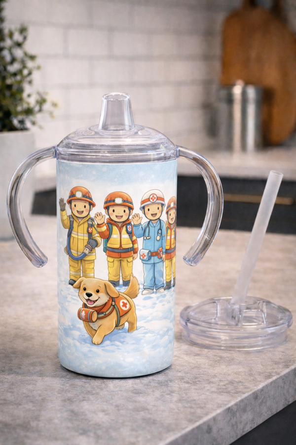 12 oz Sippy Cup -Teamwork to the Rescue