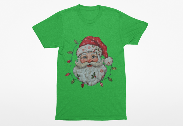 DTF T-Shirt -Merry Lights Santa