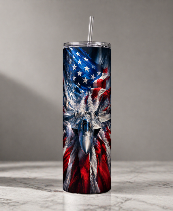 20 oz Skinny Tumbler - Freedom Breakthrough Flight