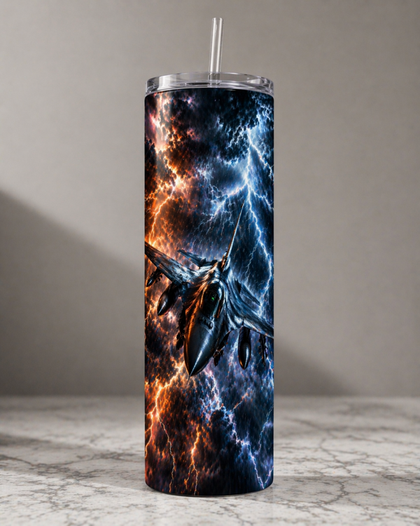 30 oz Skinny Tumbler - Thunder Strike Jet