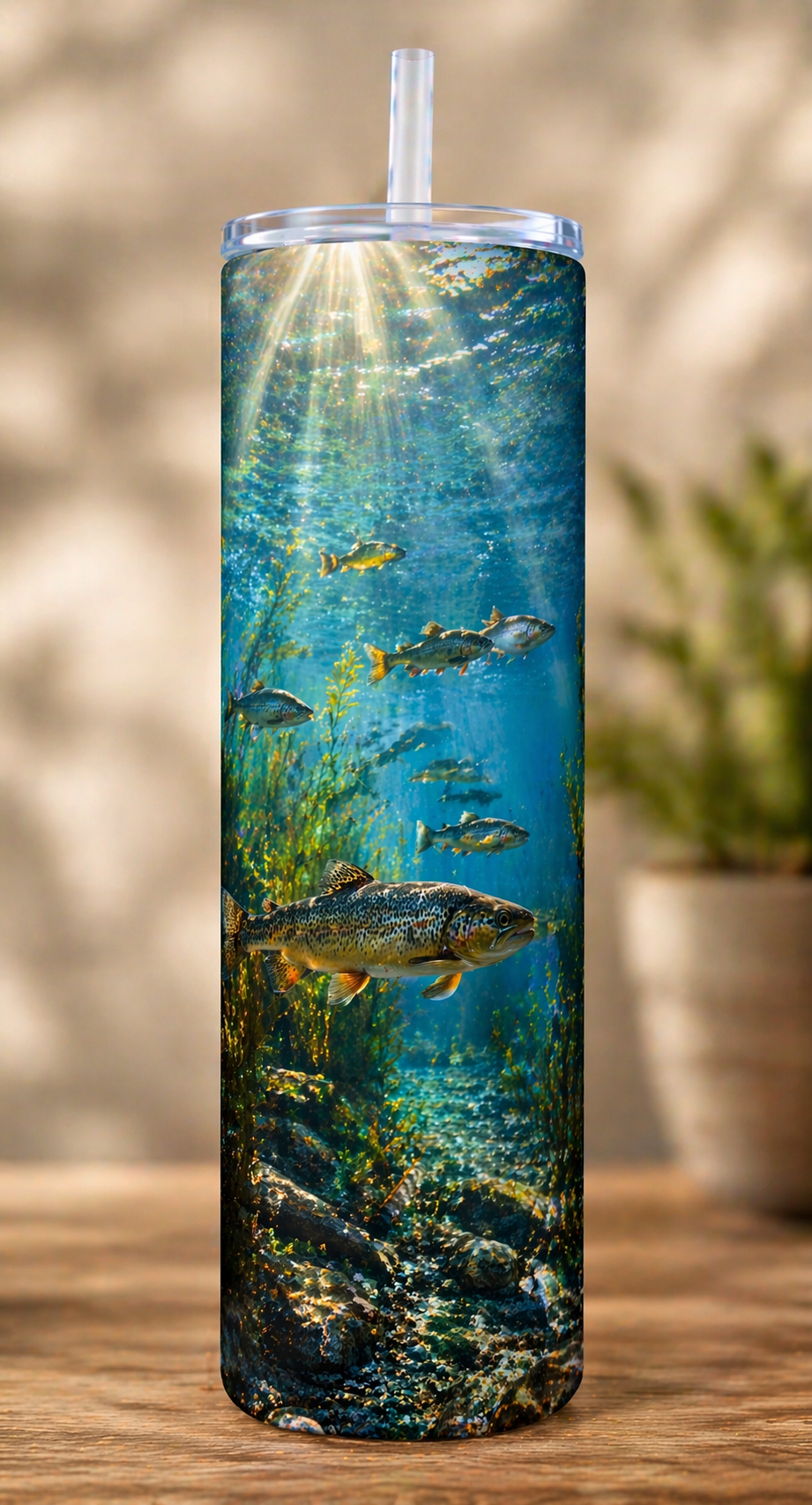 30 oz Skinny Tumbler - Freshwater Paradise Glow