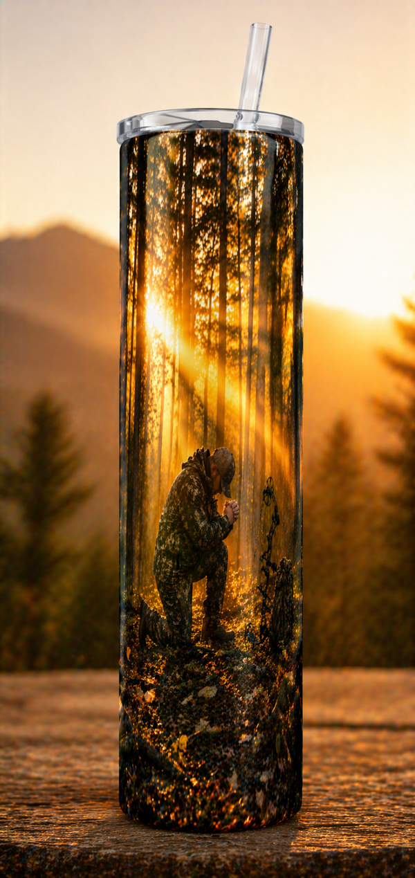 30 oz Skinny Tumbler - Prayer Before the Hunt