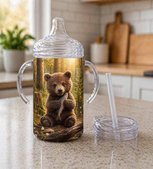 12 oz Kids Sippy Cup - Little Fisher Bear