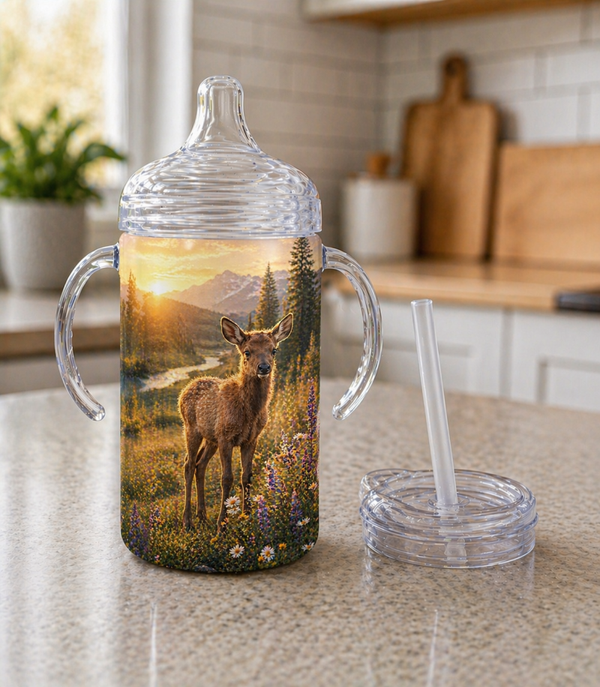 12 oz Kids Sippy Cup - Little Meadow Elk