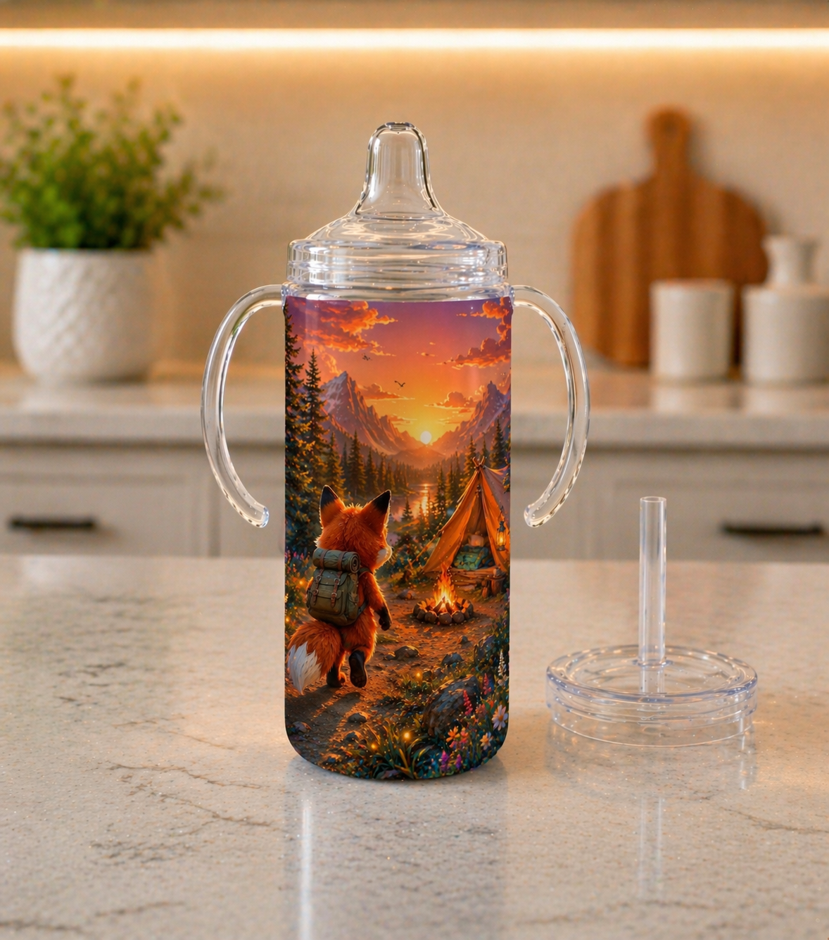 12 oz Sippy Cup - Little Fox Campfire Adventure