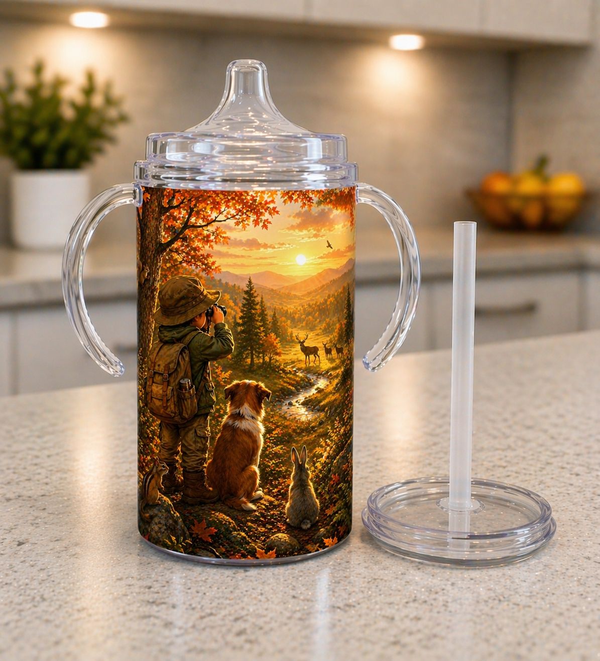 12 oz Sippy Cup - Little Forest Explorer
