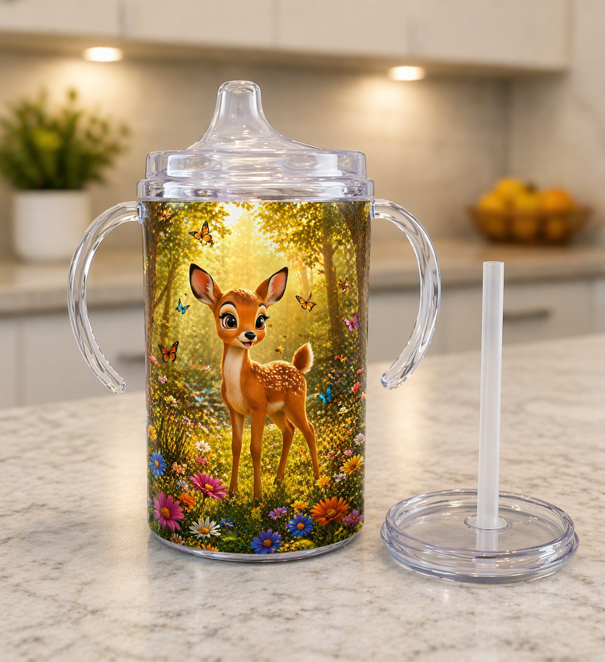 12 oz Sippy Cup - Little Woodland Fawn