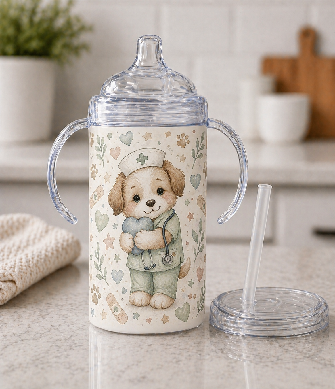 12 oz Sippy Cup - Little Healing Pup
