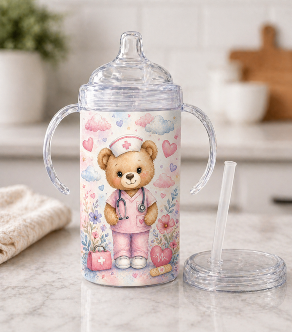 12 oz Sippy Cup - Little Nurse in Training