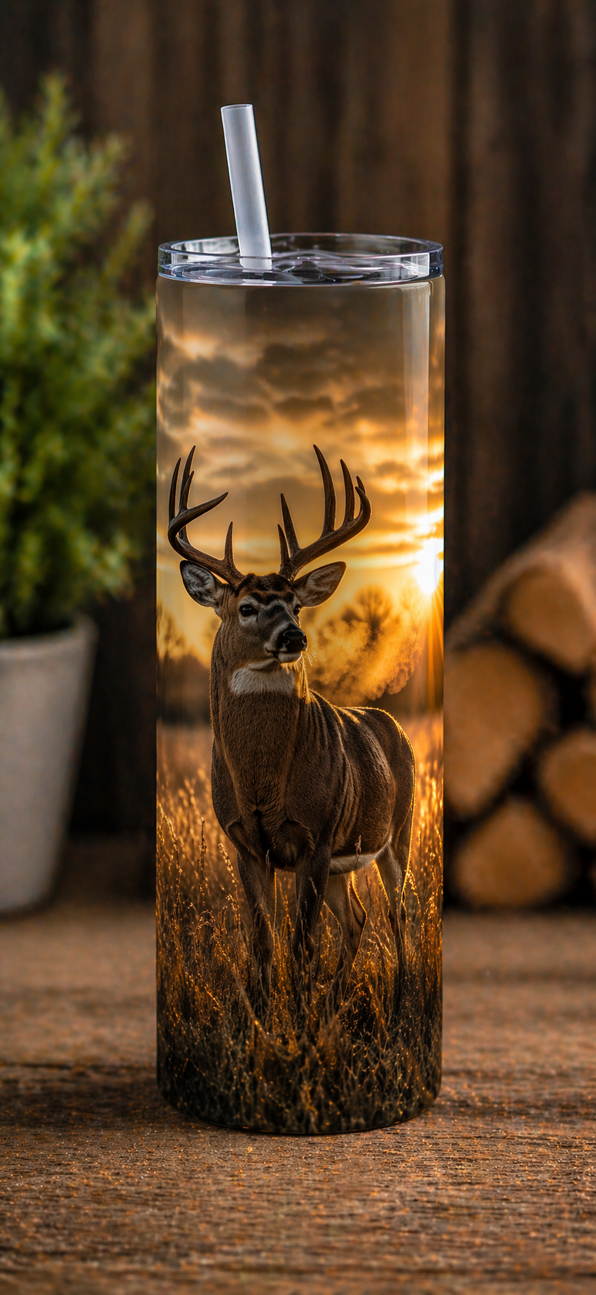20 oz Skinny Tumbler - Golden Hour Buck