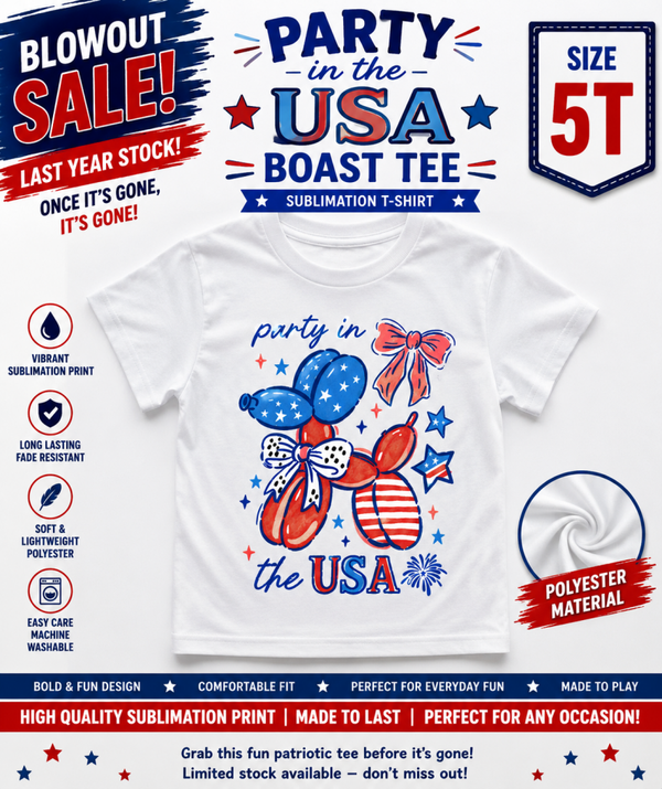 Toddler Sublimation T-Shirt - Party in the USA Boast Tee