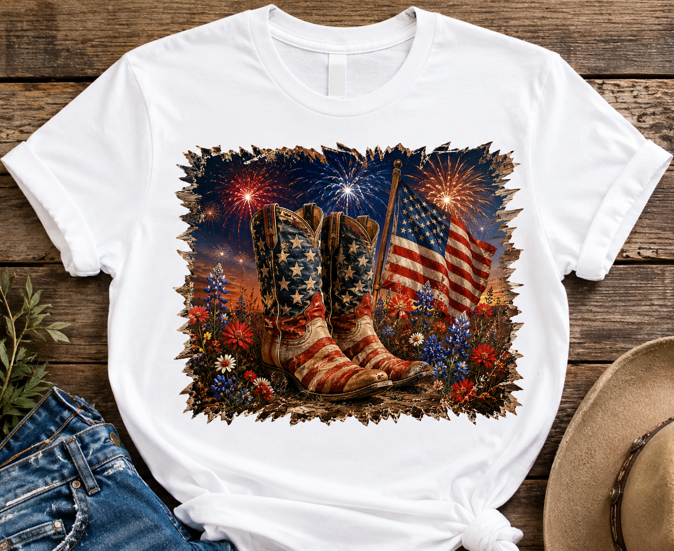 Sublimation Shirt - Boots, Freedom & Fireworks