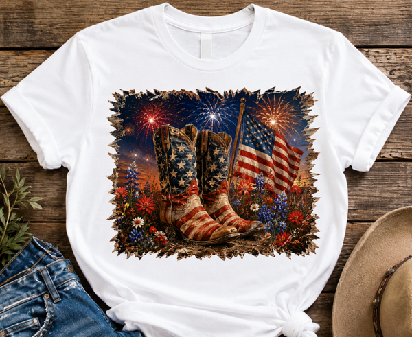 Sublimation Shirt - Boots, Freedom & Fireworks
