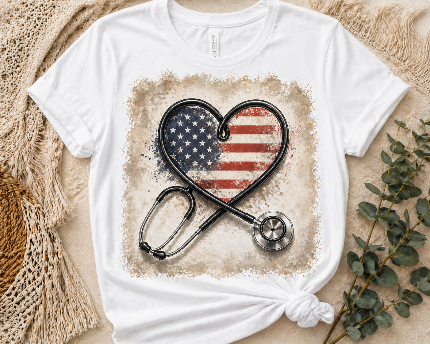 Sublimation T-Shirt - Stars, Stripes & Stethoscopes