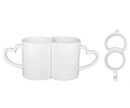 Tazze coppia maschio/femmina manico cuore