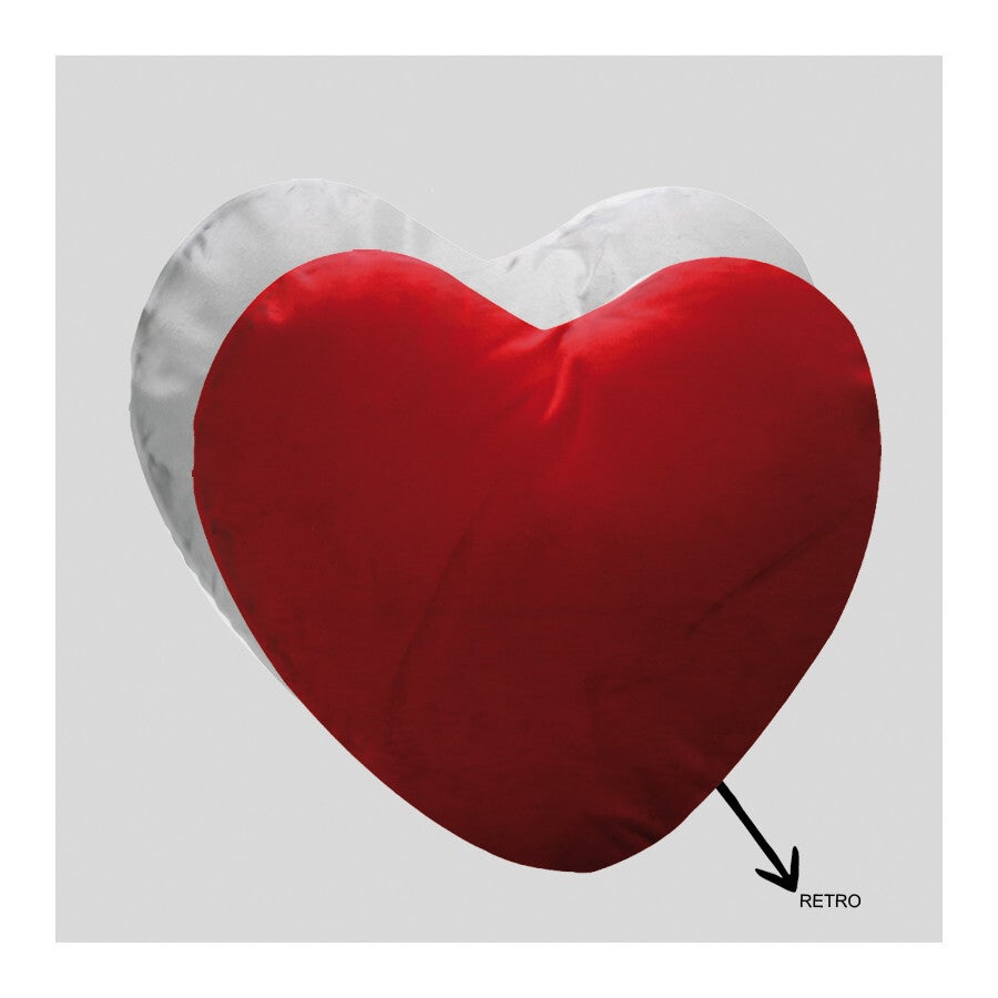 Cuscino in velluto rosso cuore