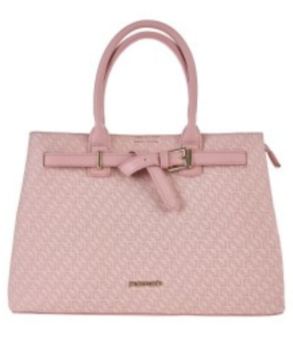 BORSA A MANO LOGATA CON TRACOLLA IN ECOPELLE