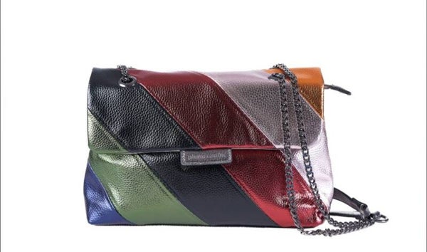 Borsa a tracolla con catenella in ecopelle Pierre Cardin