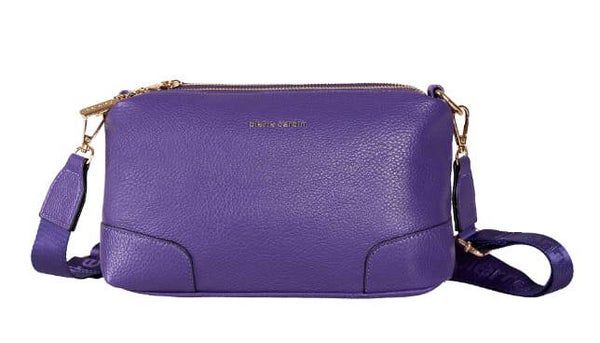 BORSA A TRACOLLA TRIPLA ZIP IN ECOPELLE P.CARDIN