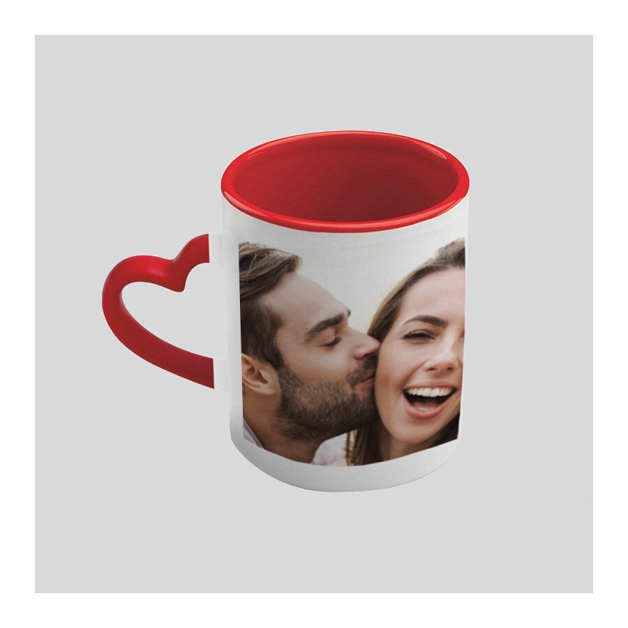 Tazza manico cuore rosso