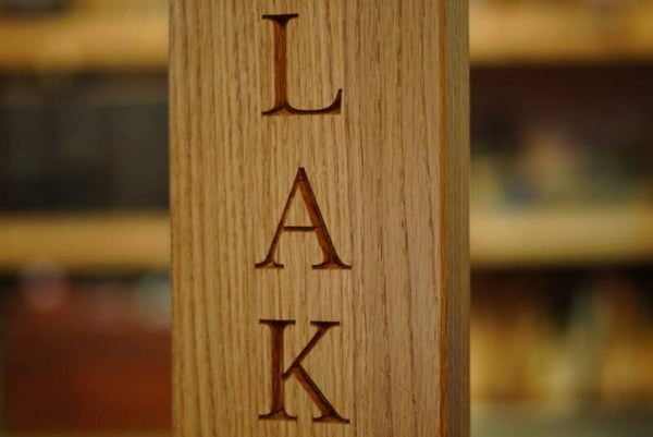 Solid Oak Personalised House Name & Number Marker Post – Handcrafted Garden Sign – 1.2m