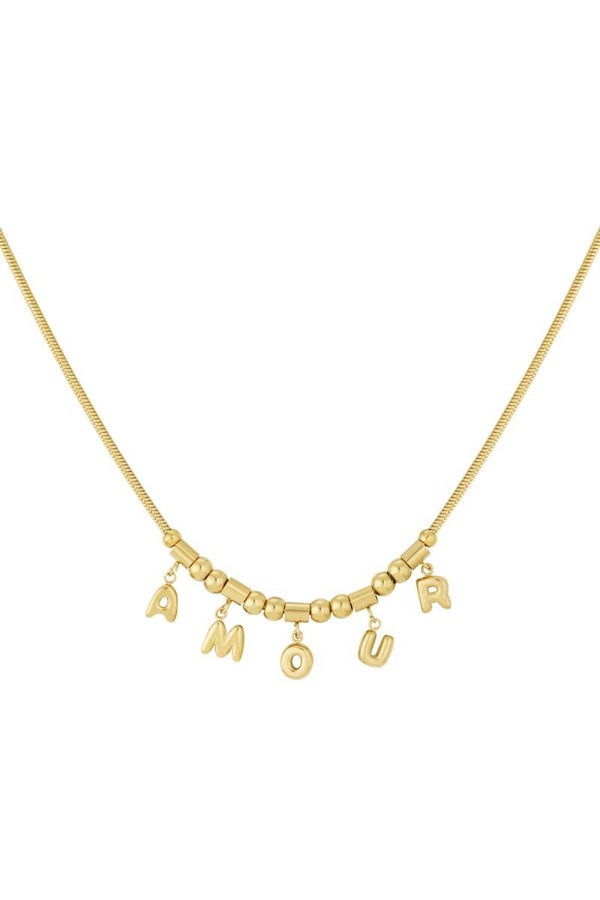 Amber ketting goud