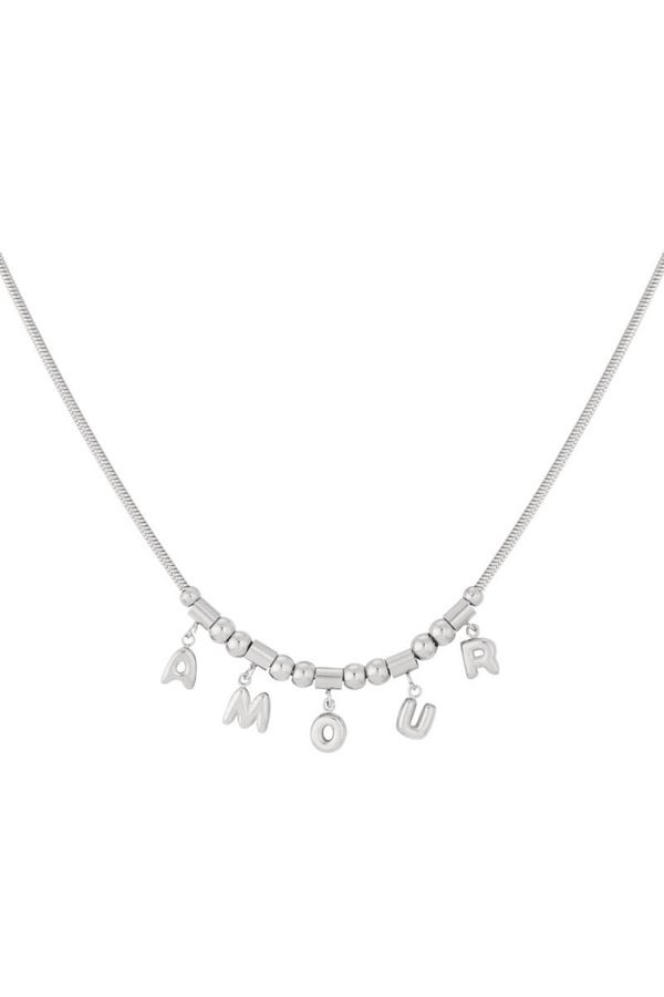 Amber ketting zilver