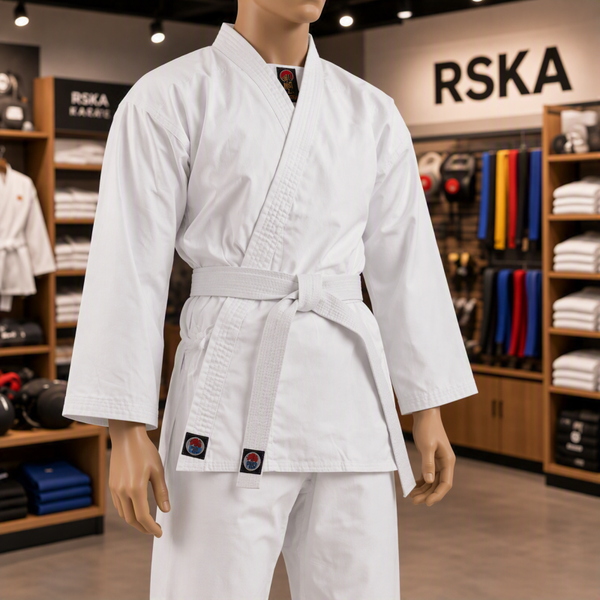 ProForce® Gladiator Karate Uniform 7.5 oz. 100% Cotton • Elastic Drawstring Waist • Free White Belt