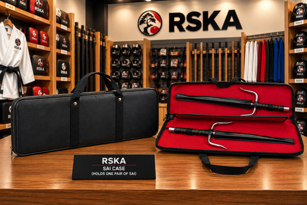 Traditional Sai Carrying Case – Black Vinyl Briefcase with Red Felt Lining
