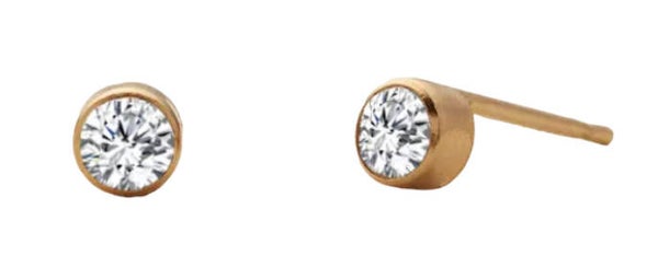 Oorknopjes steentje -goud / zilver