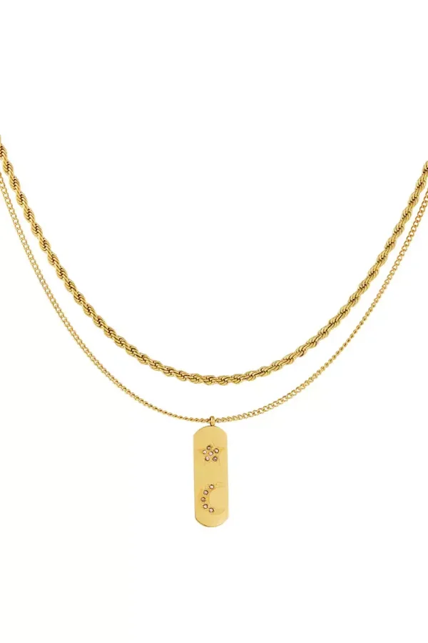 Ketting dubbel ster maan - goud