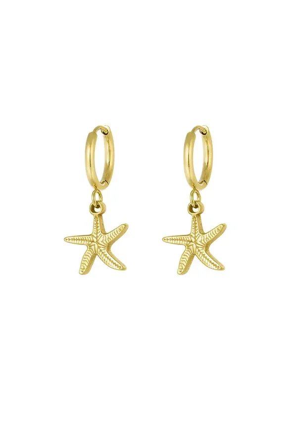 Oorbellen starfish - goud