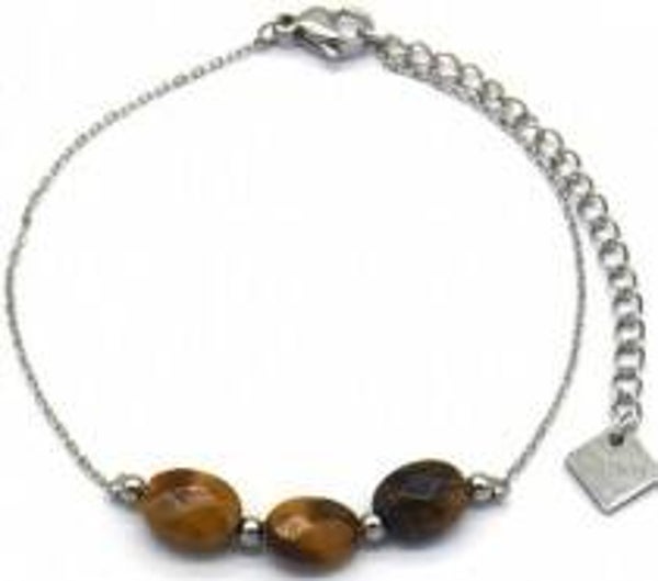 Armband tijger oog - zilver