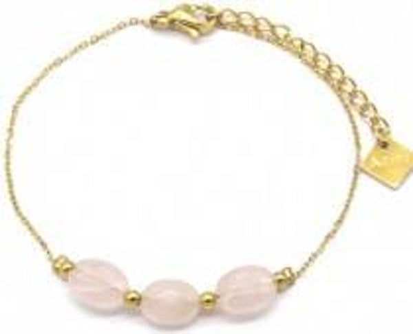 Armband Rozenkwarts - goud
