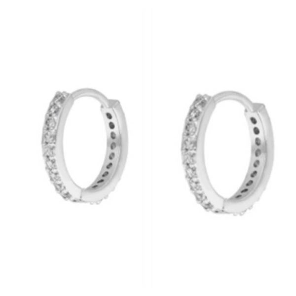 Oorbellen little huggie- zilver 10 mm