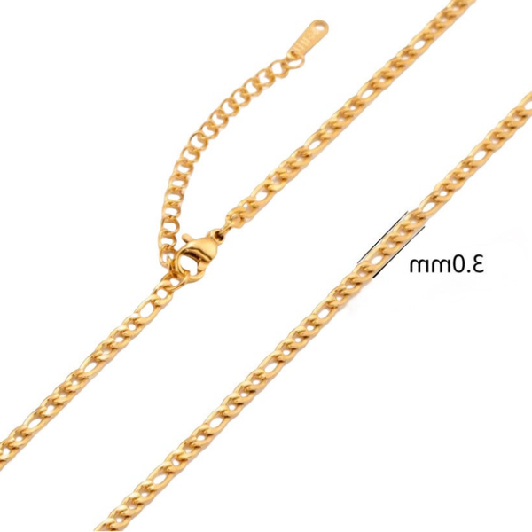 Ketting basic chain 3 mm - goud