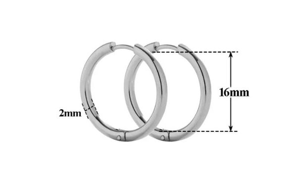 Oorbel perfect basic 16 mm - zilver