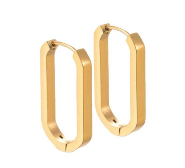 Oorbellen basic ovaal- goud