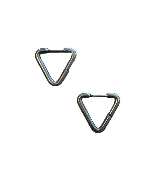 oorbellen driehoek - zilver