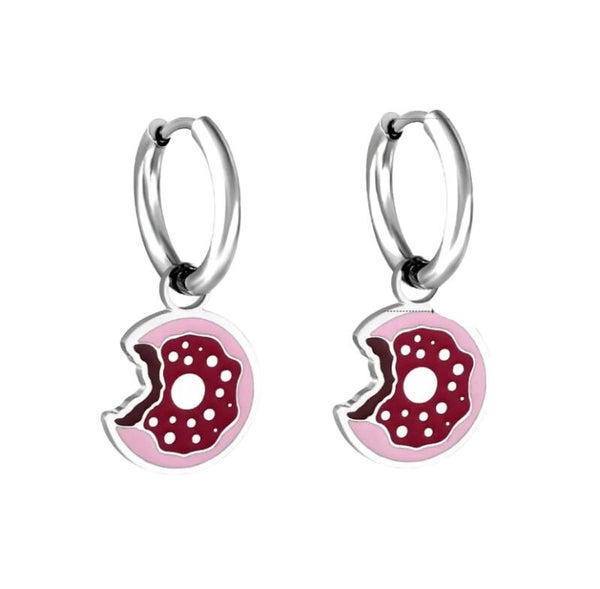 Oorbellen donut - zilver