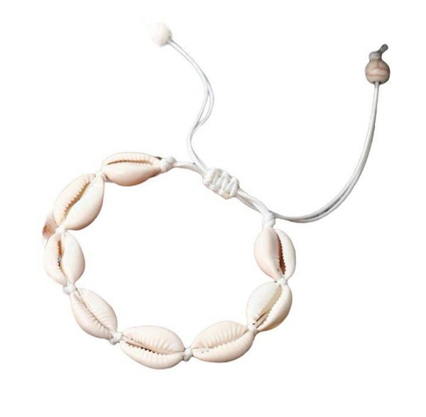 Enkelbandje schelpen- ecru