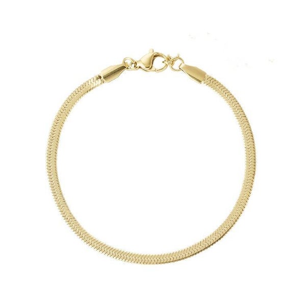 Armband flat snake - goud