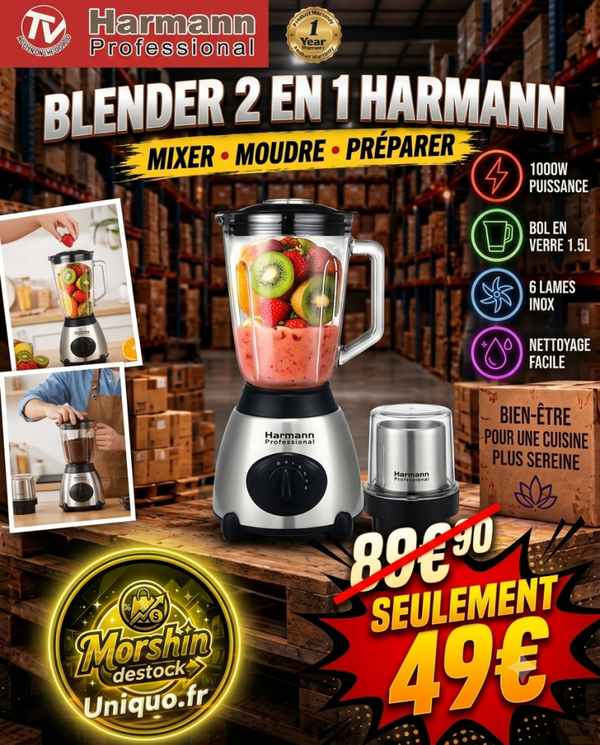 Blender 2 en 1 Harmann Professional – Puissance, polyvalence et simplicité en cuisine