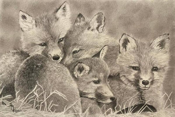 Fox Snuggles - 12”x18”