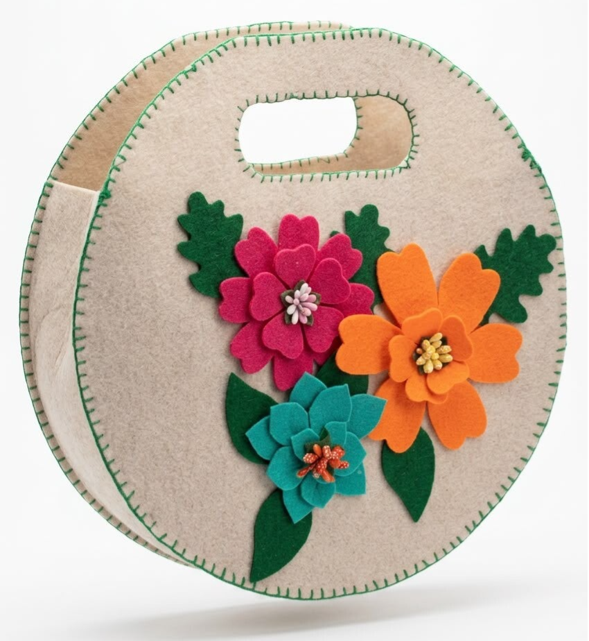 Borsa tonda "Flower"